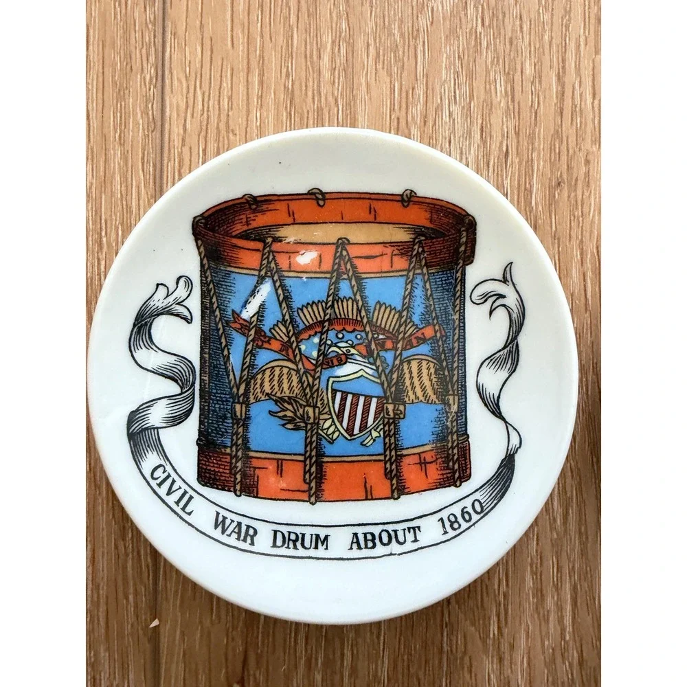 Vintage Lipper & Mann Japan Miniature Plates Set of 3 Americana Civil War Drum